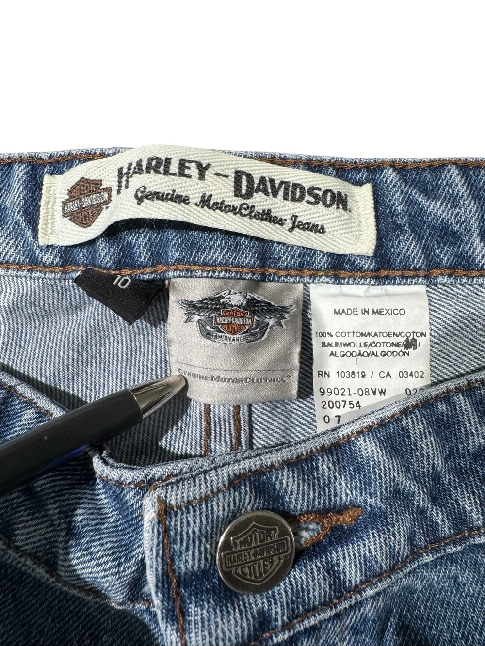Vintage Harley-Davidson Straight Leg Medium Wash Women's Denim Jeans Size 10 - Picture 2 of 9